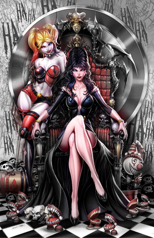 NYCC Harley Quinn X Elvira #1 Gray Virgin