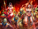 Red Sonja and Vampirella Connecting Cover Fire Set