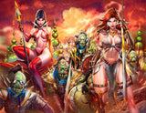 Red Sonja and Vampirella Connecting Cover Sunset Set